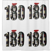 "180 in 3D：究極のダーツ寸法" シャワーカーテン (正面)