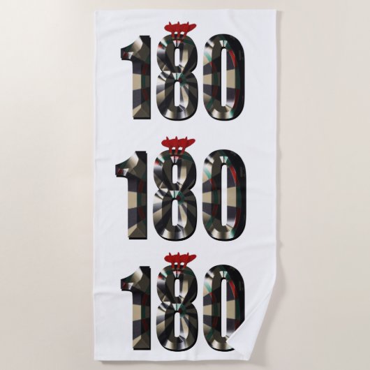 "180 in 3D：究極のダーツ寸法" ビーチタオル (正面)