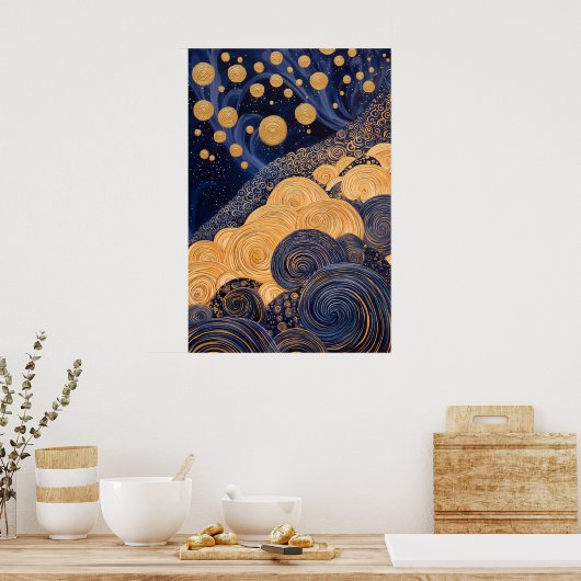 1810年の宇宙超現実主義の夢の風景 ポスター (キッチン)