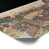 1810年頃の二刀使用の武士 ポスター (角)