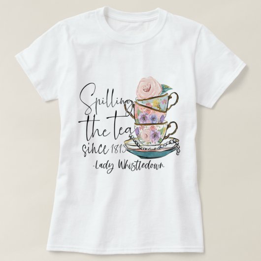 1813年から女性が口笛で茶を注いだ Tシャツ (デザイン正面)