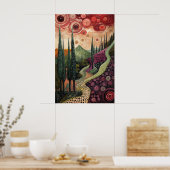 1813年の宇宙超現実主義の夢の風景 ポスター (キッチン)