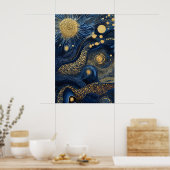 1814年の宇宙超現実主義の夢の風景 ポスター (キッチン)