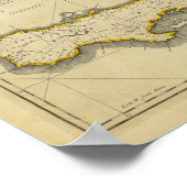 1814 Haiti Map by Mathew Carey ポスター (角)