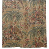 1815ヴィンテージ鳥花柄 シャワーカーテン (正面)