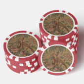 1815ヴィンテージ鳥花柄 ポーカーチップ (積み重ね)