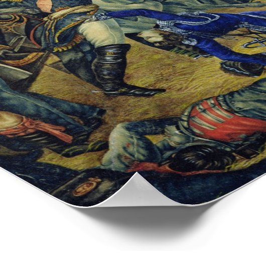 1815年のウォータールーの戦い ポスター (角)