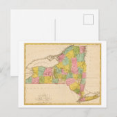 1815年のニューヨーク州古地図 ポストカード (正面/裏面)