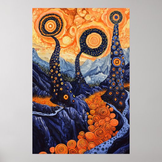 1816年の宇宙超現実主義の夢の風景 ポスター (正面)