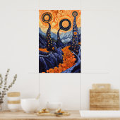 1816年の宇宙超現実主義の夢の風景 ポスター (キッチン)