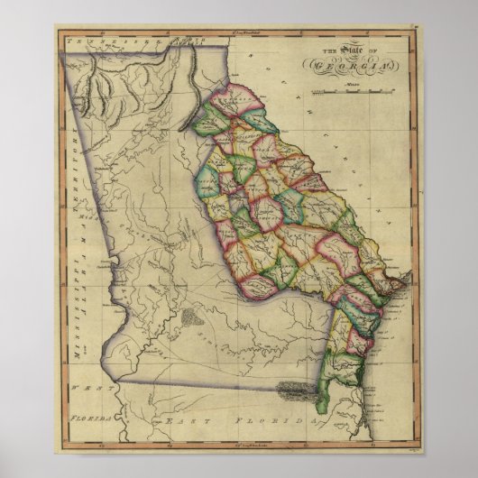 1817サミュエル・ルイス・アトラスのジョージア州 ポスター (正面)