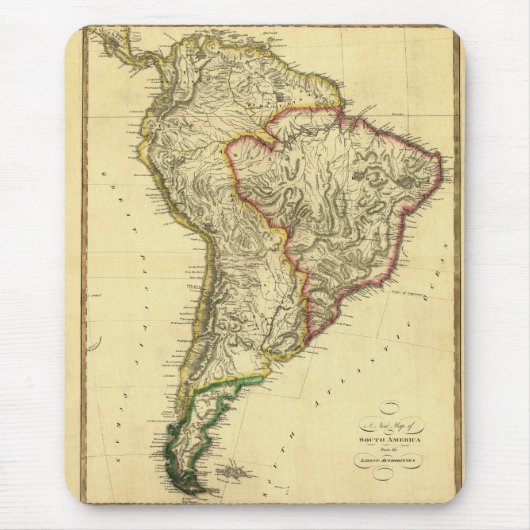 1817南米の地図 マウスパッド (正面)