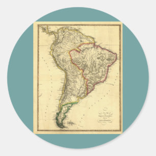 1817南米の地図 ラウンドシール