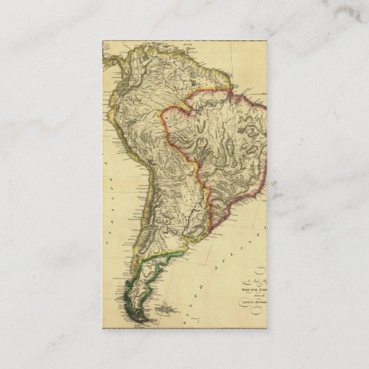 1817年南米の古地図 名刺 (裏面)