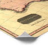 1818オーストラリアの地図 – オーストラリア、ニュージーランド ポスター (角)