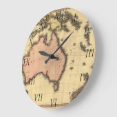 1818オーストラリアの地図 – オーストラリア、ニュージーランド ラージ壁時計 (傾斜)