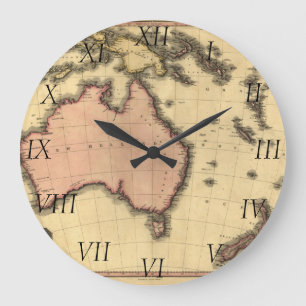 1818年オーストラレーシアの地図-オーストラリア、ニュージーランドの ラージ壁時計
