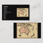 1818年オーストラレーシアの地図-オーストラリア、ニュージーランドの 名刺 (正面/裏面)