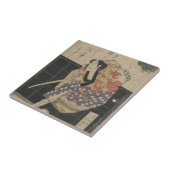 1818年頃壁を突破している武士 タイル (側面)