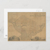 1820ヴィンテージワシントンDCマップ ポストカード (正面/裏面)