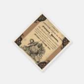 1820年のアンティークスカル スタンダードカクテルナプキン (角)