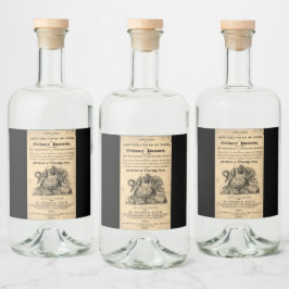 1820年のアンティークスカル リキュールボトルラベル