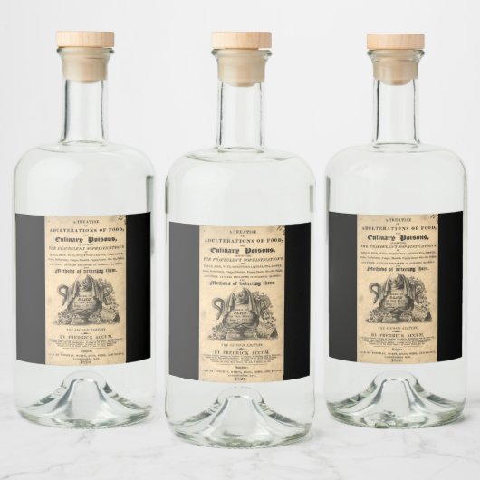 1820年のアンティークスカル リキュールボトルラベル (ボトル)