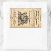 1820年のアンティークスカル 長方形シール (バッグ)