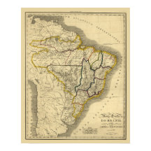 1821年のブラジルのアンティーク地図