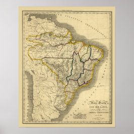 1821年のブラジルのアンティーク地図 ポスター