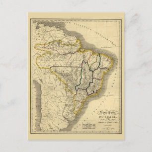 1821年のブラジルのアンティーク地図 ポストカード