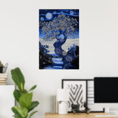 1821年の宇宙超現実主義の夢の風景 ポスター (ホームオフィス)