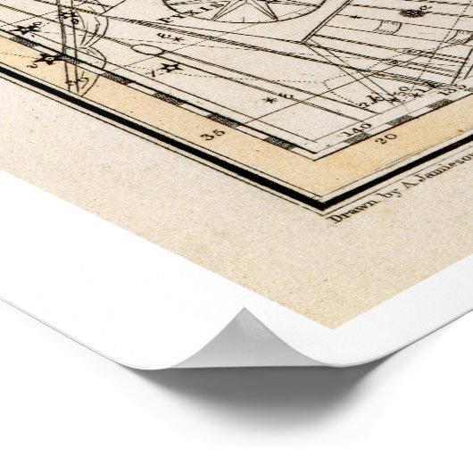 1822年にパブの「A Sevanial Atlas」よりモノセロス ポスター (角)