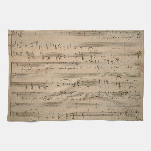 1822年の古い男の歌、古い楽譜 キッチンタオル (横)