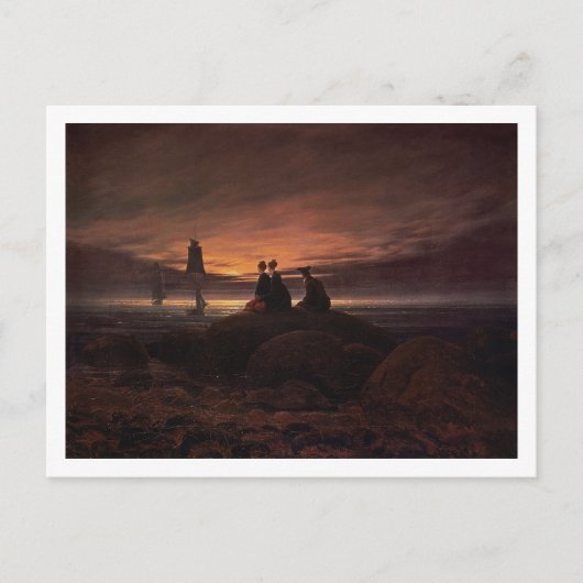、1822年海に上昇をうろついて下さい(キャンバスの油) ポストカード (正面)