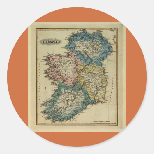1823アイルランドの地図Lucas Fielding Jr ラウンドシール (正面)