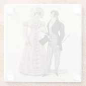 1823アンティーク結婚の女性ファッション ガラスコースター (裏面)