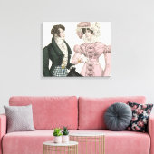 1823アンティーク結婚の女性ファッション キャンバスプリント (インサイチュ (リビング))