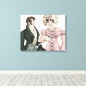 1823アンティーク結婚の女性ファッション キャンバスプリント (インサイチュ (ウッドフロア))