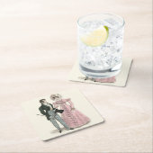 1823アンティーク結婚の女性ファッション スクエアペーパーコースター (インサイチュ)