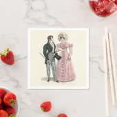 1823アンティーク結婚の女性ファッション スタンダードカクテルナプキン (インサイチュ)