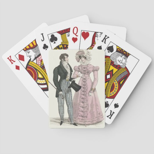 1823アンティーク結婚の女性ファッション トランプ (裏面)