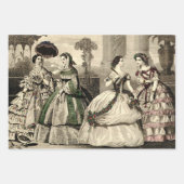 1823アンティーク結婚の女性ファッション ラッピングペーパーシート (正面3)