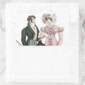 1823アンティーク結婚の女性ファッション 長方形シール (バッグ)