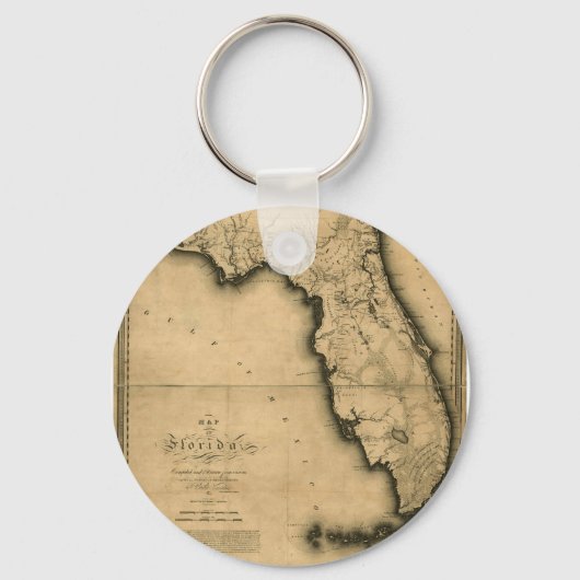 1823フロリダの地図 キーホルダー (正面)