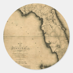 1823フロリダの地図 ラウンドシール