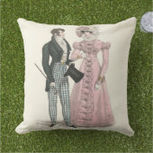 1823年のアンティークウェディングマンとウーマンファッション アウトドアクッション (芝生)