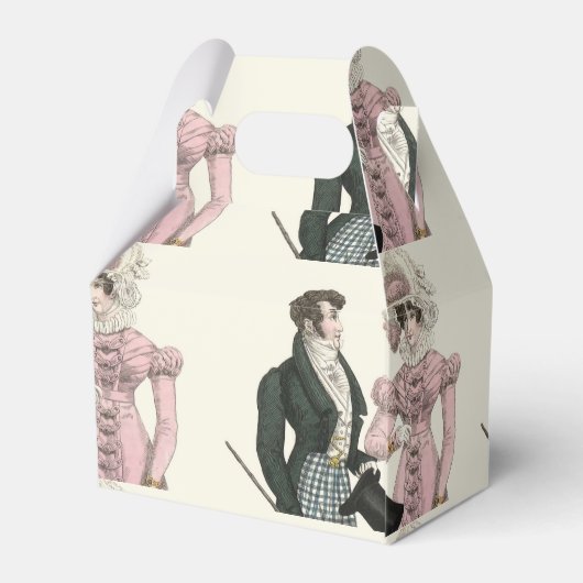 1823年のアンティークウェディングマンとウーマンファッション フェイバーボックス (裏面サイド)