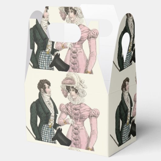 1823年のアンティークウェディングマンとウーマンファッション フェイバーボックス (オープン)