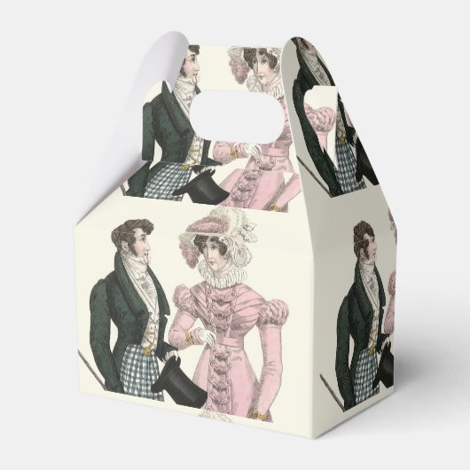 1823年のアンティークウェディングマンとウーマンファッション フェイバーボックス (正面サイド)